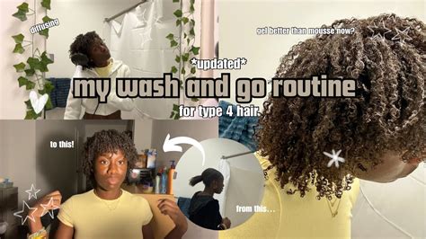 My Updated Wash N Go Routine For Type 4 Hair How I Get My Hair Moisturized And Defined Youtube