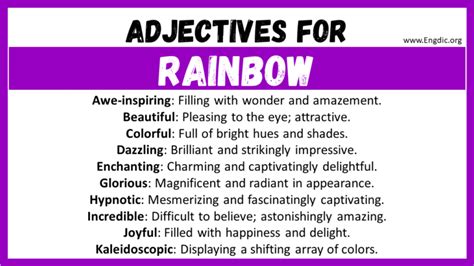 20 Best Words To Describe Rainbow Adjectives For Rainbow Engdic