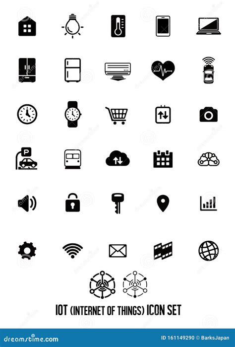 IoT Internet Of Things Icon Set Stock Vector Illustration Of