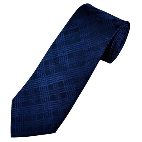 Navy And Dark Royal Blue Checked Luxury Silk Mens Tie From Ties Planet Uk