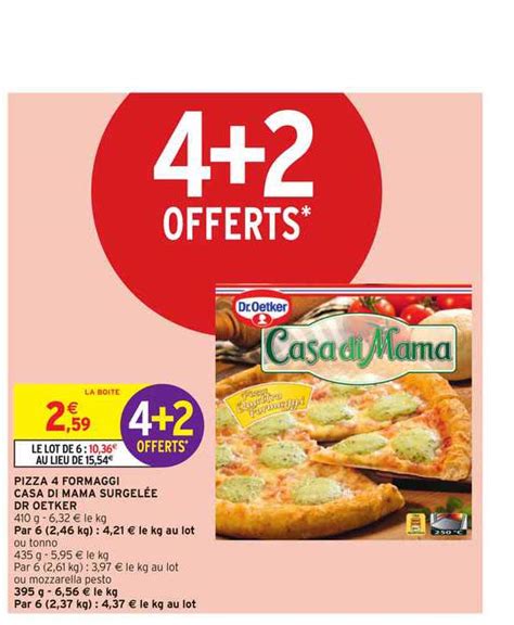 Promo Pizza 4 Formaggi Casa Di Mama Surgelée Dr Oetker chez Intermarché