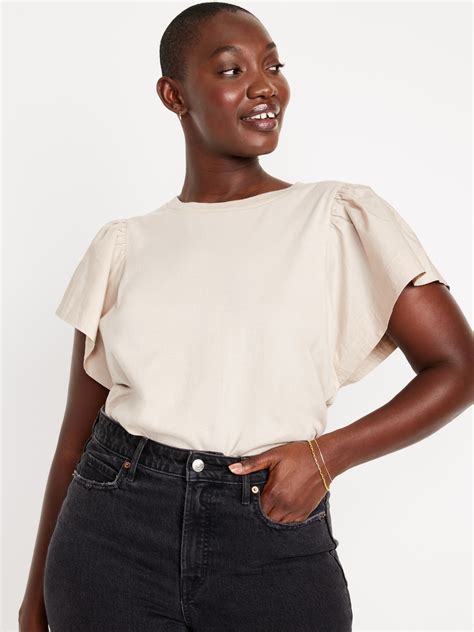 Flutter Sleeve Combination Top Old Navy