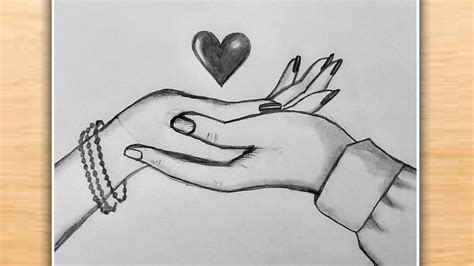 How To Draw Romantic Couple Holding Hands Pencil Sketch Love Drawing