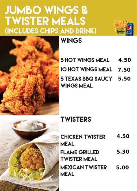 Our Menu Jumbos Peri Peri