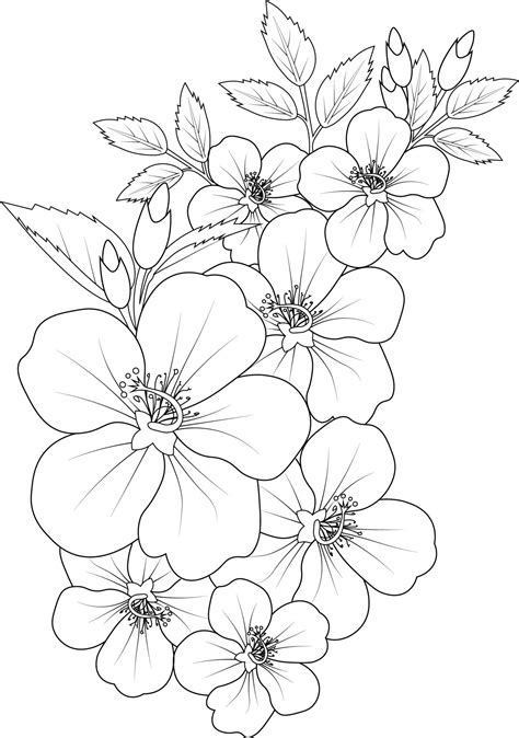 Hibiscus Isolated Hand Drawn Floral Element Vector Illustration