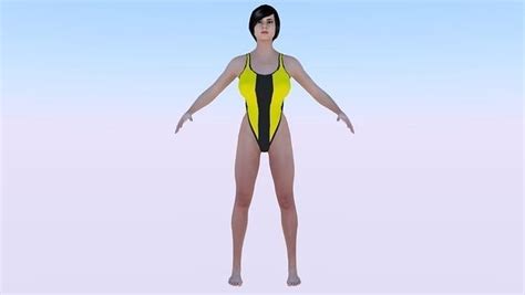 D Model A Woman In A Bikini Vr Ar Low Poly Cgtrader
