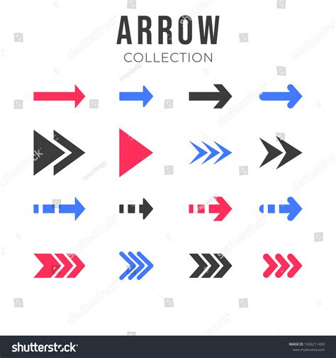 Collection Modern Arrows Flat Design Vector Stock Vector Royalty Free