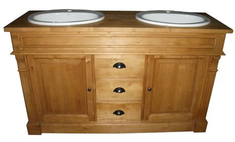 Meuble De Salle De Bain Double Vasque En Pin Massif