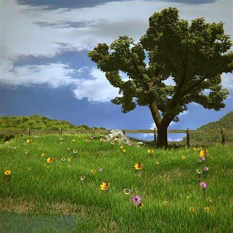 A Tree On A Meadow CG Cookie