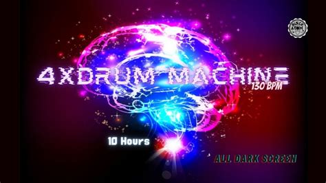 4 X Drum Machine Kick Drum 130 Bpm ⨀ 10 Hours All Dark Screen ⨀ Youtube