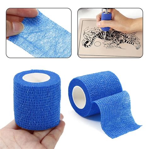 ATOMUS 1 Roll 5cm Wide Tattoo Self Adhesive Elastic Bandage Wrap for Tattoo Strip Tubes Sports ...