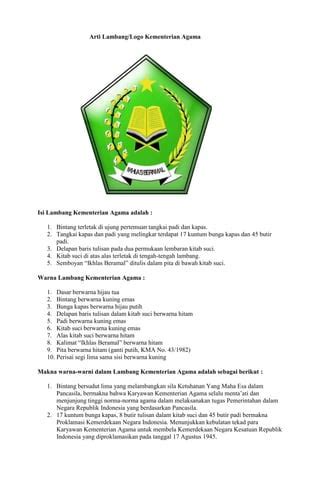 Arti Lambang Logo Kementerian Agama PDF