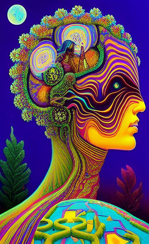 Psychedelic Portrait 29 Digital Art By Barroa Artworks Pixels