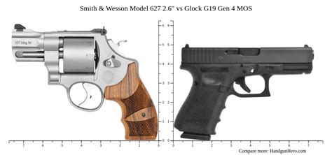 Smith Wesson Model 627 2 6 Vs Glock G19 Gen 4 MOS Size Comparison