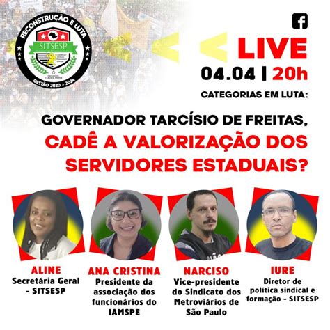 Sitsesp Em Movimento Live Categorias Em Luta Governador Tarcis O De