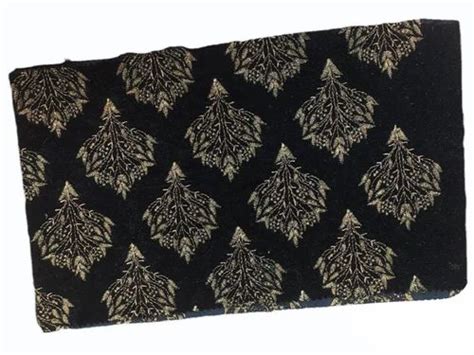 Gsm Black Embroidered Velvet Fabric For Clothing At Rs Meter In