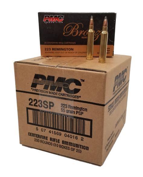 PMC Bronze 223 Remington Rifle Ammo 55 Grain Soft Point 200rd