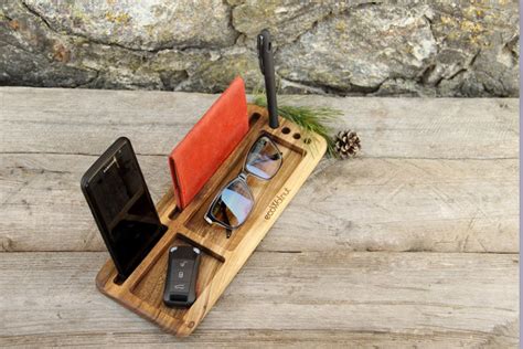 Wooden Organizer Wooden Docking Station Desk Organizer Etsy