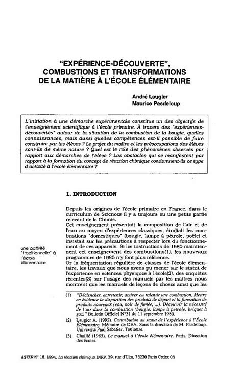 PDF EXPÉRIENCE DÉCOUVERTE COMBUSTIONS ET documents irevues inist fr