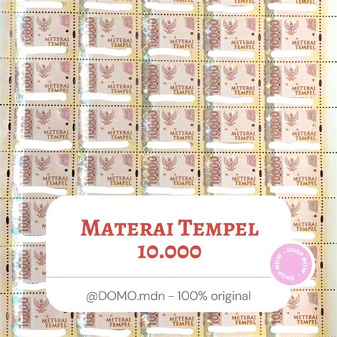 Jual MATERAI TEMPEL ASLI 10000 PERURI KANTOR POS INDONESIA 10 000 6000