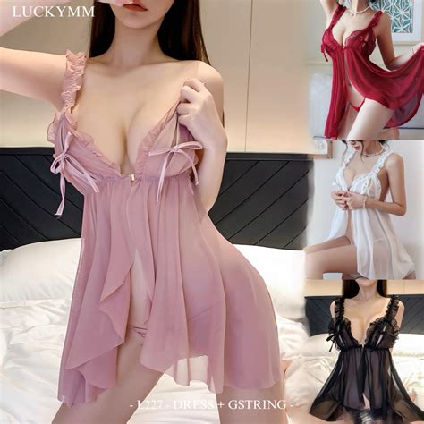Jual Luckymm Sexy Lingerie Dress Transparan Baju Tidur Lingerie Wanita Lingerie Sexy Wanita