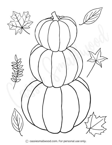 Autumn Pumpkin Coloring Page Cassie Smallwood