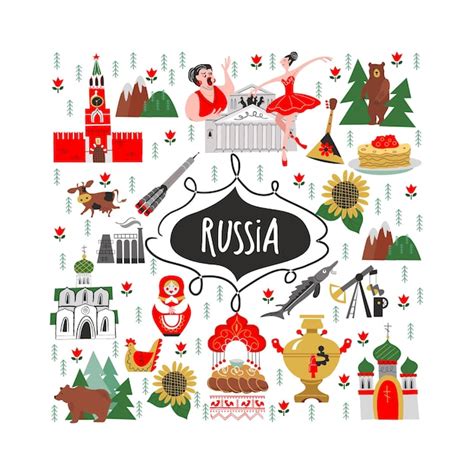 Premium Vector Russia Set Of Vector Elements Russian Sights