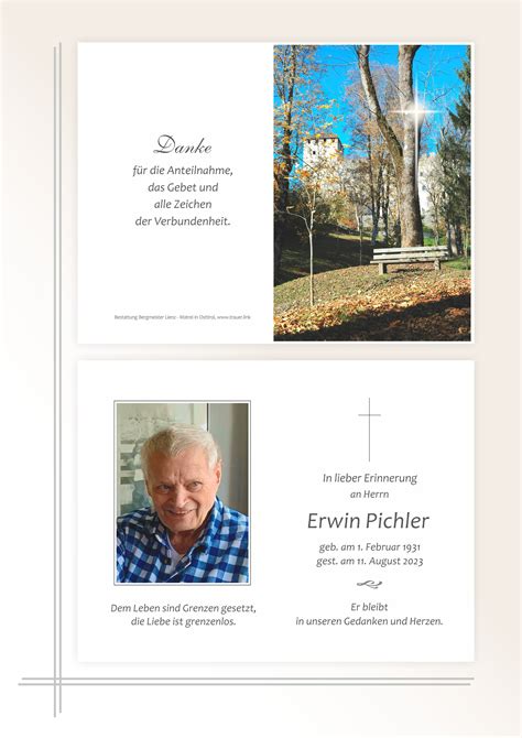 Andenkbild Erwin Pichler Trauer Link