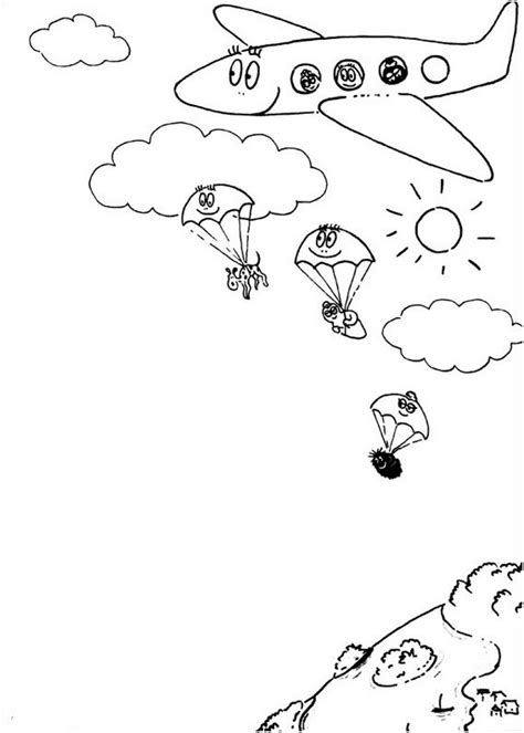 Excellent Coloriage Parachute Gallery Idee De Coloriage