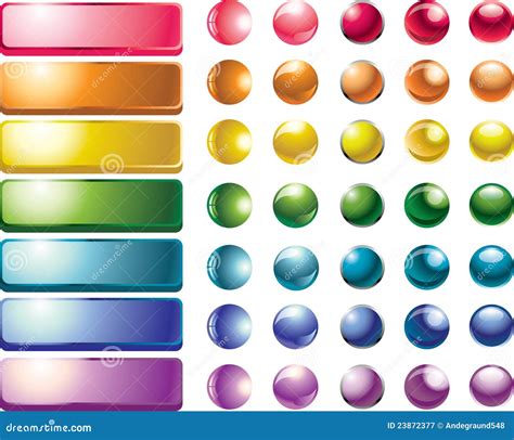 Conjunto De Botones Coloreados Del Web Ilustración del Vector