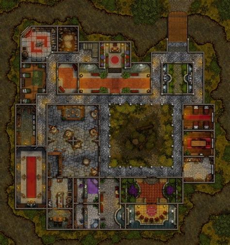 Art 47x44 Castle Battle Map Roll20 Fantasy City Map Dnd World