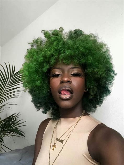 Pin On Hair X Beauty Dark Green Hair Green Hair Dye Dyed Natural Hair