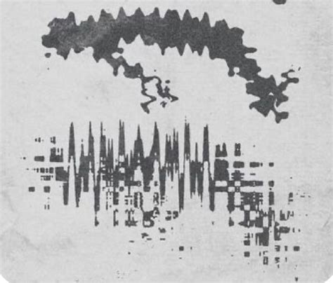 An Old Black And White Photo With Some Type Of Sound Wave In The Middle