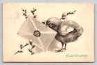 Easter Greetings Fantasy Chick Envelope Pussy Willow Art De Vienne Old