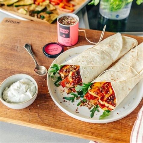 Halloumi And Roasted Vegetable Wraps Recipe