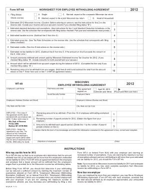 Fillable Online Roday W Form Wt A Worksheet For Employee