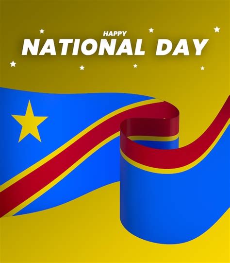 Premium Psd Dr Congo Flag Element Design National Independence Day