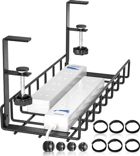 Under Desk Cable Management Tray 16” No Drill Cord