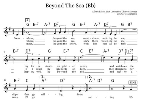 Beyond The Sea Arr Christoph Fleischmann By Bobby Darin Sheet Music