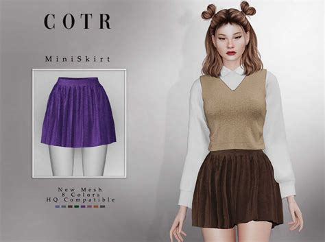 Mini Skirt B-80 - Sims 4 Mod Download Free