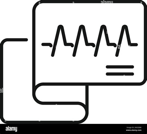 Cardiogram Icon Outline Vector Ecg Heart Cardiac Doctor Stock Vector