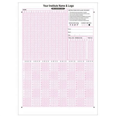 Omr Answer Sheet At Rs Sheet Omr Form In New Delhi Id