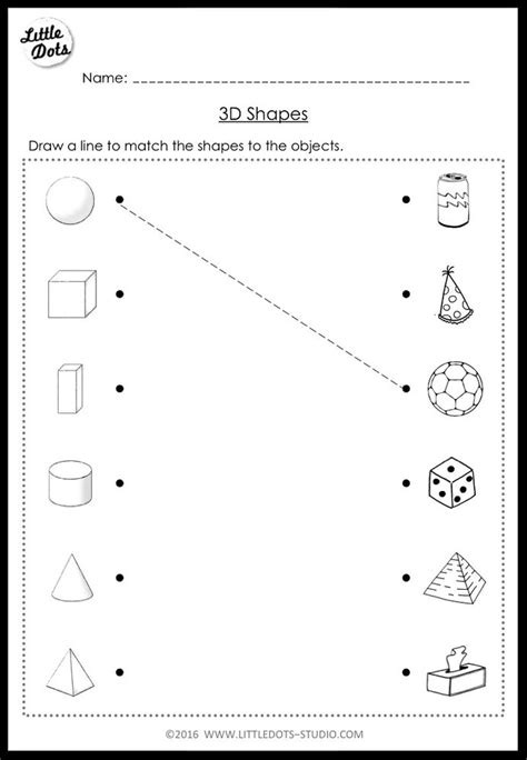 Kindergarten Math 3D Shapes Worksheets and Activities