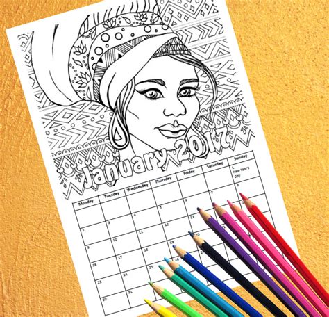 Printable Coloring Calendar