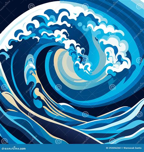 Blue Background with Sea Waves. Stock Illustration - Illustration of ...