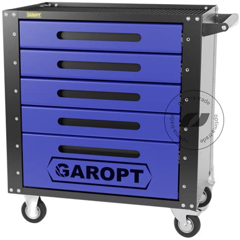 Тележка инструментальная Garopt Gt5.blue, 5 ящиков, синяя с черным ...