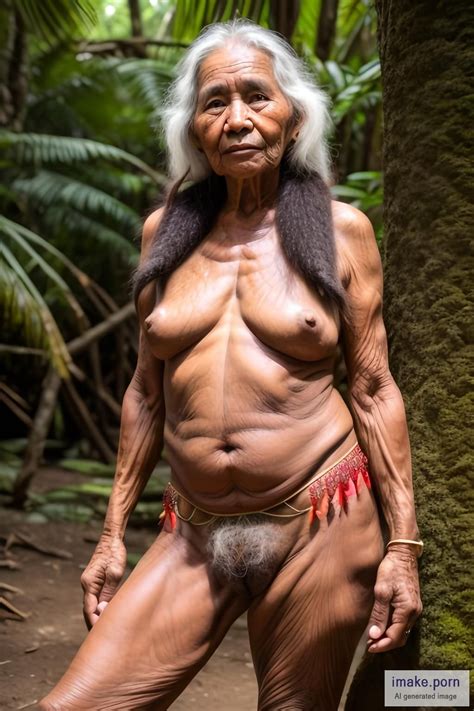 Imake Porn Naked Elderly Indigenous Amazonian Tribal Grandmother With