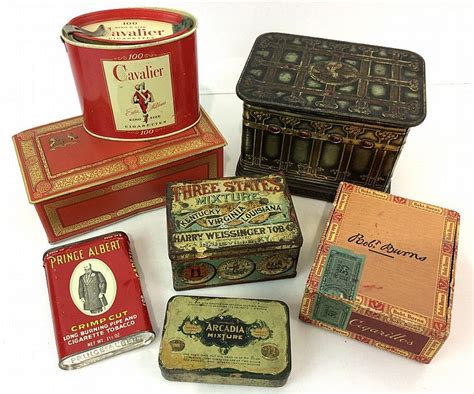 Lot 7 Vintage Cigarette And Cigar Tins