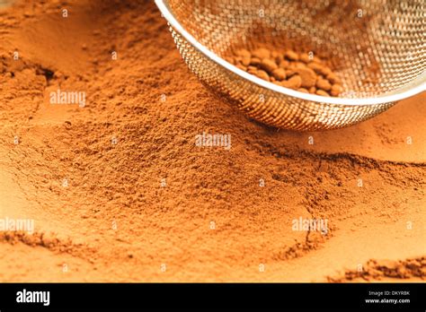 Chocolate Powder And Sieve Prepared For Cooking Stock Photo Alamy