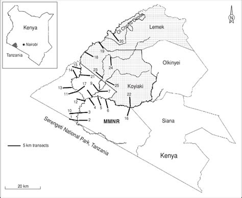 1 Map Of Masai Mara National Reserve And The Adjoining Pastoral Ranches